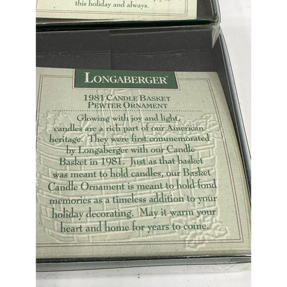 VTG Longaberger Christmas Basket Ornaments Set | Candle, Sleigh, Bell, Holly NEW - Picture 3 of 10